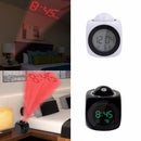 Multi-function LED Projection Alarm Clock Voice Talking Clock, Specification:Black + USB cable