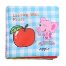 Baby Rattles Toy Soft Animal Cloth Book Newborn Stroller Hanging Toy Early Learning Education Baby Toys(Fruit)