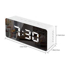 LED Mirror Alarm Clock Digital Snooze Table Clock Electronic Time Temperature Large Display with Wake Up Light White Light