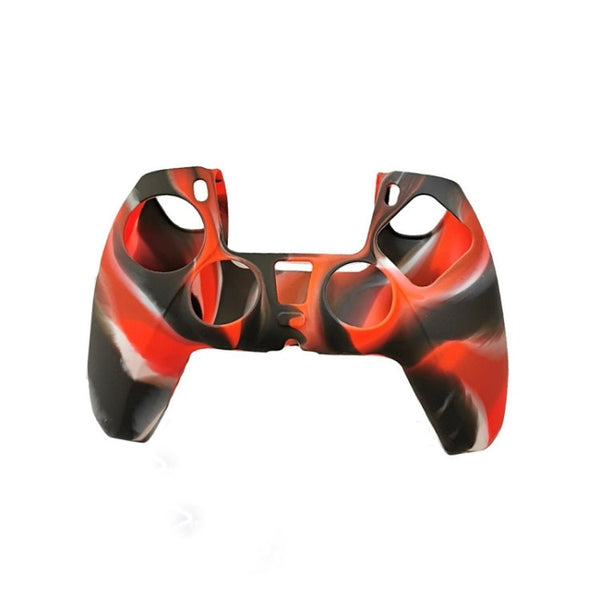 2 PCS Silicone Handle Protector Non-Slip Game Handle Cover For PS5(Black Red)