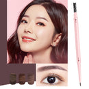 4 PCS Kemelo Double-Headed Automatic Rotating Eyebrow Pencil Waterproof Sweat-Proof Non-Fading Thin Core Eyebrow Pencil(02Vitality Milk Tea)