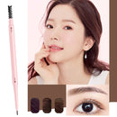 4 PCS Kemelo Double-Headed Automatic Rotating Eyebrow Pencil Waterproof Sweat-Proof Non-Fading Thin Core Eyebrow Pencil(04 Soft Light Brown)