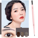 4 PCS Kemelo Double-Headed Automatic Rotating Eyebrow Pencil Waterproof Sweat-Proof Non-Fading Thin Core Eyebrow Pencil(05 Temperament Soot)