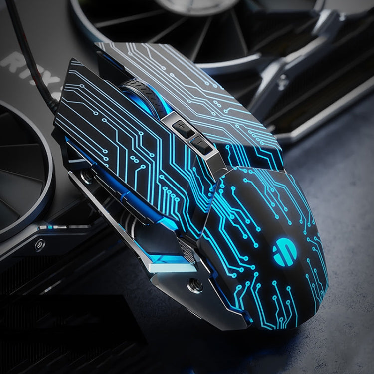 Inphic PW2 4000 DPI 6 Keys Home Office Luminous Macro Programming USB Computer Mechanical Game Wired Mouse(Jedi Password)