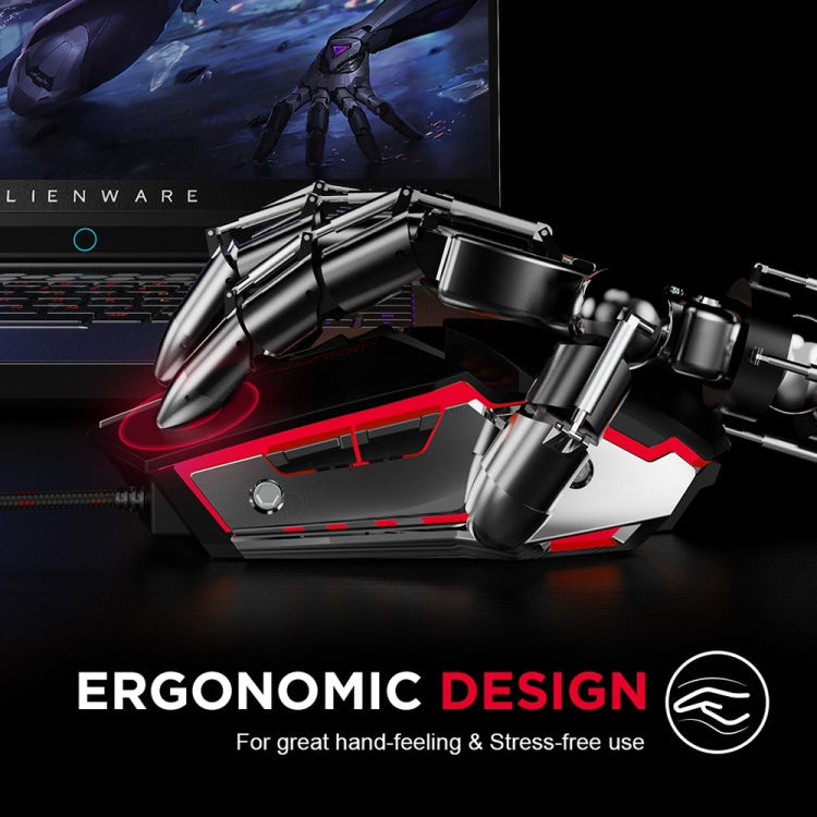 Inphic PW2 4000 DPI 6 Keys Home Office Luminous Macro Programming USB Computer Mechanical Game Wired Mouse(Jedi Password)