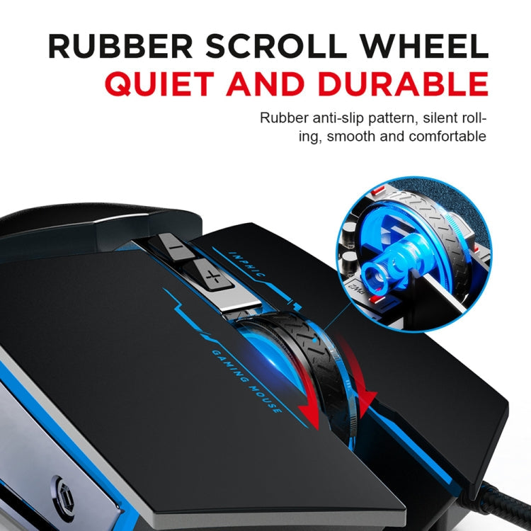 Inphic PW2 4000 DPI 6 Keys Home Office Luminous Macro Programming USB Computer Mechanical Game Wired Mouse(Jedi Password)