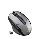 Inphic PM6 6 Keys 1000/1200/1600 DPI Home Gaming Wireless Mechanical Mouse, Colour: Gray Wireless Charging Silent Version