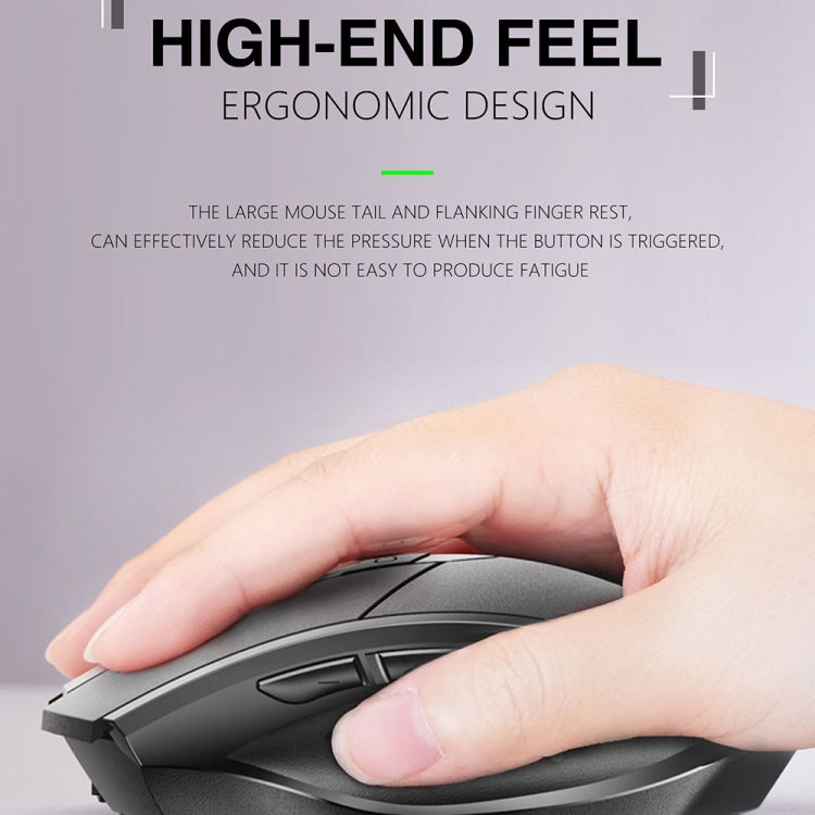 Inphic PM6 6 Keys 1000/1200/1600 DPI Home Gaming Wireless Mechanical Mouse, Colour: Gray Wireless Charging Silent Version