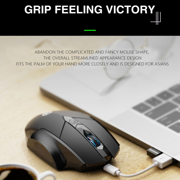 Inphic PM6 6 Keys 1000/1200/1600 DPI Home Gaming Wireless Mechanical Mouse, Colour: Gray Wireless Charging Silent Version