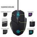 Inphic PW1 Game Mute Macro Definition Illuminated Wired Mouse, Cable Length: 1.5m(Black Business Version)