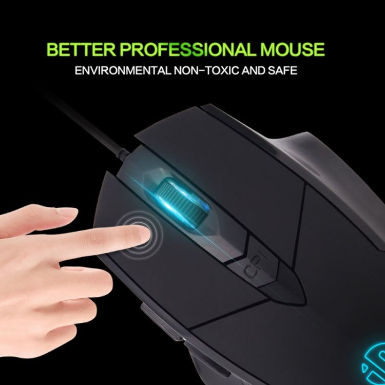 Inphic PW1 Game Mute Macro Definition Illuminated Wired Mouse, Cable Length: 1.5m(Black Business Version)