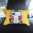 2 PCS Cartoon Cloth Car Seat Back Hanging Storage Tissue Case Box Container Towel Napkin Papers Bag Holder Box Case(Pirate owl)