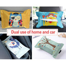 2 PCS Cartoon Cloth Car Seat Back Hanging Storage Tissue Case Box Container Towel Napkin Papers Bag Holder Box Case(Pirate owl)