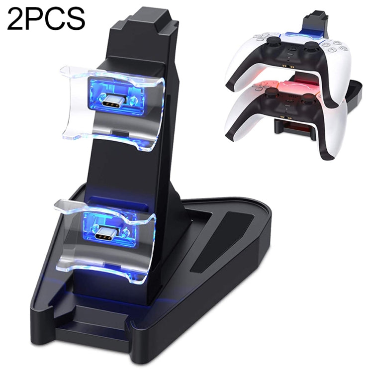 2 PCS Gamepad Bracket Two-Seater Charger For PS5