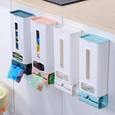 2 PCS Garbage Bag Storage Box Wall-Mounted Extraction Plastic Bag Storage Box Portable Kitchen Storage Box(Pink)