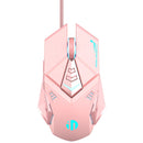 Inphic PW5P 4800 DPI 7 Keys Home Computer USB Gaming Luminous Wired Mouse, Cable Length: 1.5m(Pink)