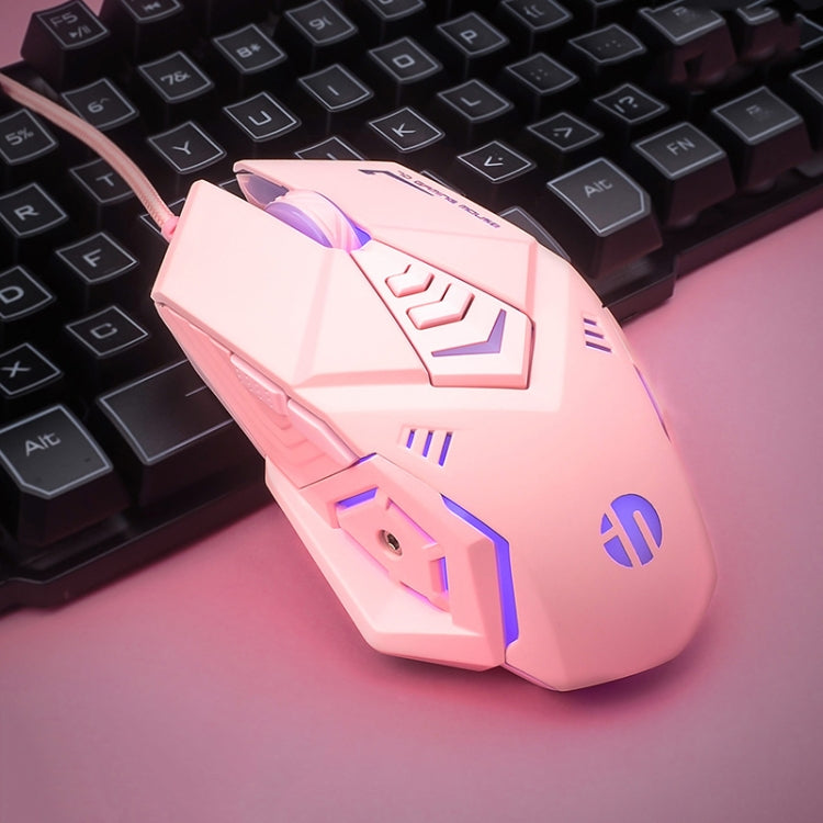 Inphic PW5P 4800 DPI 7 Keys Home Computer USB Gaming Luminous Wired Mouse, Cable Length: 1.5m(Pink)