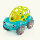 Soft Plastic Toy Car Inertial Slide With Colorful Ball Anti-fall Children Toy Car Baby Car Doll(Green)