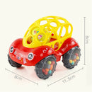 Soft Plastic Toy Car Inertial Slide With Colorful Ball Anti-fall Children Toy Car Baby Car Doll(Green)