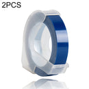 2 PCS CIDY 9mm 3D Embossed Manual Label Tape, Suitable Label Machine DYMO1610 / Motex1540 Sticker Printer(Blue 3D-525)