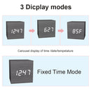 Multicolor Sounds Control Wooden Clock Modern Digital LED Desk Alarm Clock Thermometer Timer Black White