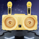 SDRD SD-307 2 in 1 Family KTV Portable Wireless Live Dual Microphone + Bluetooth Speaker(Gold)