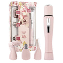 Multifunctional 4 in 1 Electric Ladies Nose Hair Eyebrows Hair Remover(Pink)