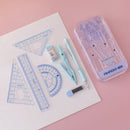 AIHAO 2 PCS Compass/Mechanical Pencil/Eraser/Pen Core/Ruler/Protractor Stationery Set Random Colour Delivery