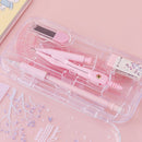 AIHAO 2 PCS Compass/Mechanical Pencil/Eraser/Pen Core/Ruler/Protractor Stationery Set Random Colour Delivery