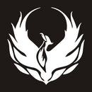 4 PCS Car Personality Decals Electric Car Stickers Decoration Fire Phoenix Totem(Reflective Silver)