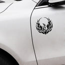 4 PCS Car Personality Decals Electric Car Stickers Decoration Fire Phoenix Totem(Reflective Yellow)
