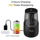 Tihoo Electric Pencil Sharpener USB Charging Student Automatic Pencil Sharpener ï¼ŒEnglish Version(Black)