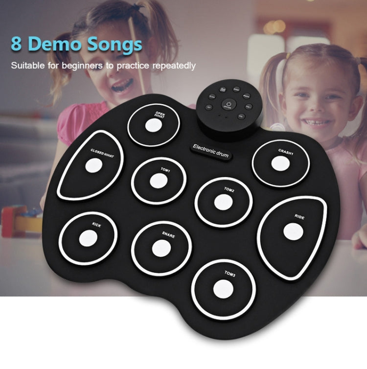 Portable Hand-Rolled Drum Set Music Early Education Simulation Jazz Drum Practice Drum(White)