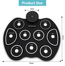 Portable Hand-Rolled Drum Set Music Early Education Simulation Jazz Drum Practice Drum(White)