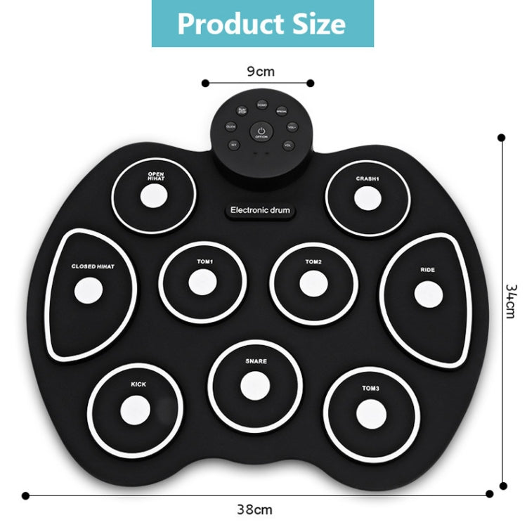 Portable Hand-Rolled Drum Set Music Early Education Simulation Jazz Drum Practice Drum(White)