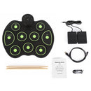 Portable Hand-Rolled Drum Set Music Early Education Simulation Jazz Drum Practice Drum(White)