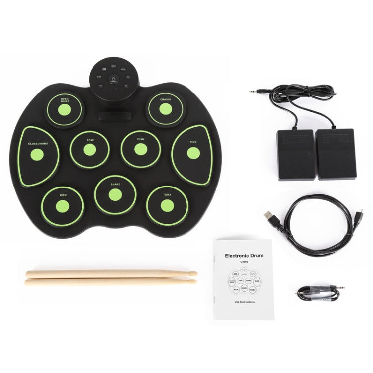 Portable Hand-Rolled Drum Set Music Early Education Simulation Jazz Drum Practice Drum(White)