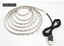 USB Power SMD 3528 Epoxy LED Strip Light Christmas Desk Decor Lamp for TV Background Lighting, Length:3m(Warm White)