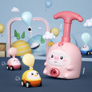 Children Educational Pneumatic Air Powered Car Balloon Scooter Toy Pink Piggy (2 Cars 6 Balloons)
