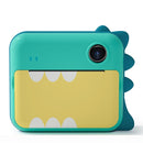 P1 No Card Children Polaroid Camera 1200W Front And Rear Dual-Lens Mini Print Photographic Digital Camera Toy(Green Dinosaur)