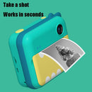 P1 No Card Children Polaroid Camera 1200W Front And Rear Dual-Lens Mini Print Photographic Digital Camera Toy(Green Dinosaur)