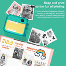 P1 No Card Children Polaroid Camera 1200W Front And Rear Dual-Lens Mini Print Photographic Digital Camera Toy(Green Dinosaur)