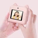 P1 No Card Children Polaroid Camera 1200W Front And Rear Dual-Lens Mini Print Photographic Digital Camera Toy(Green Dinosaur)