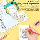 P1 No Card Children Polaroid Camera 1200W Front And Rear Dual-Lens Mini Print Photographic Digital Camera Toy(Green Dinosaur)