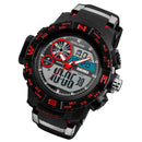 SKMEI 1332 Men Outdoor Sports Dual Display Multifunction Watch Student Waterproof Digital Watch(Red)