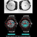 SKMEI 1332 Men Outdoor Sports Dual Display Multifunction Watch Student Waterproof Digital Watch(Red)