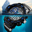 SKMEI 1332 Men Outdoor Sports Dual Display Multifunction Watch Student Waterproof Digital Watch(Red)