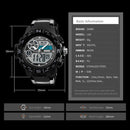 SKMEI 1332 Men Outdoor Sports Dual Display Multifunction Watch Student Waterproof Digital Watch(Red)
