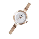 SKMEI 1390 Ladies Business Casual Watch Steel Band Lightweight Quartz Watch(Rose Gold)