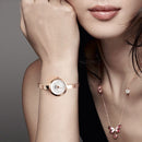 SKMEI 1390 Ladies Business Casual Watch Steel Band Lightweight Quartz Watch(Rose Gold)